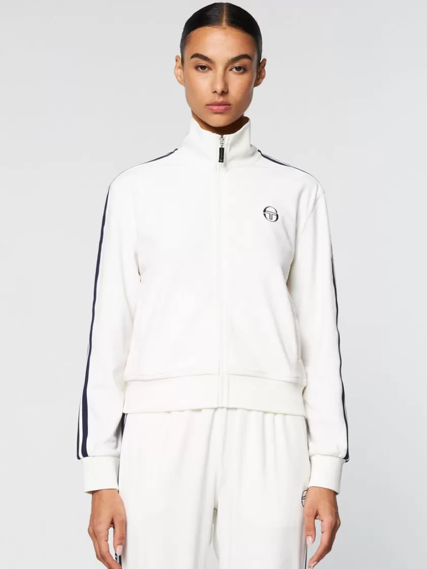 Shop Atri Velour Track Jacket- Gardenia Tracksuits