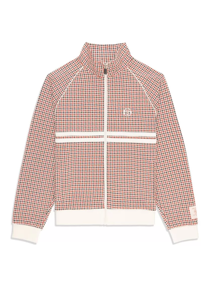 Fashion Dallas Houndstooth Track Jacket- Poinciana Jackets