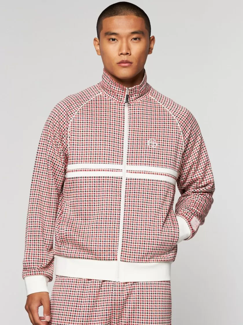 Fashion Dallas Houndstooth Track Jacket- Poinciana Jackets