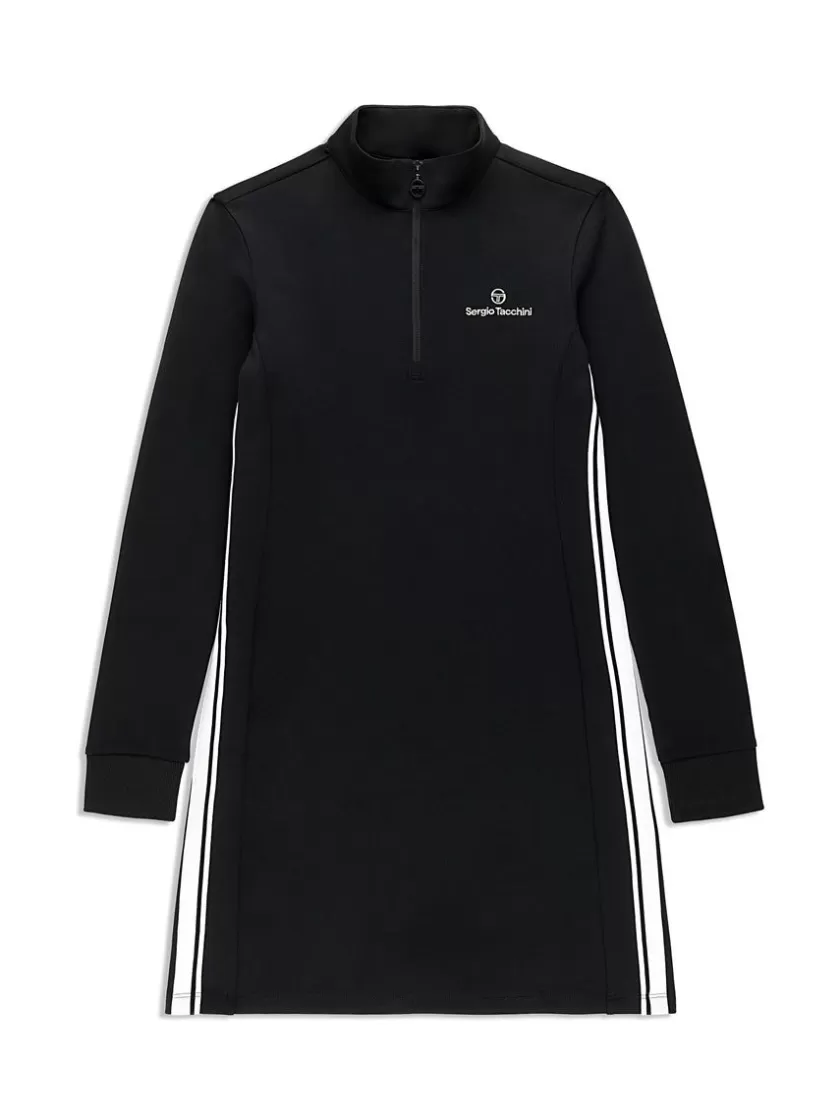 Shop Damarindo Half-Zip Track Dress- Black For The Court