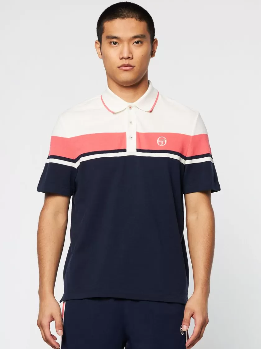 Clearance Damarindo Polo Archivio- Gardenia/ Maritime Blue Polos