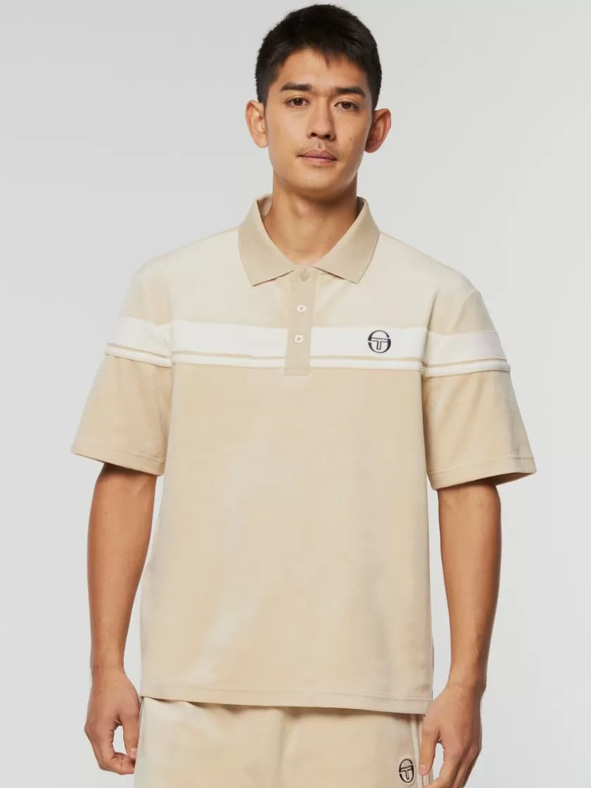 Discount Damarindo Velour Polo-Cement/ Gardenia Polos