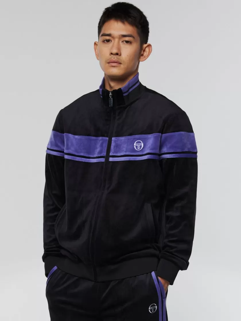 Cheap Damarindo Velour Track Jacket- Black/ Liberty Velour