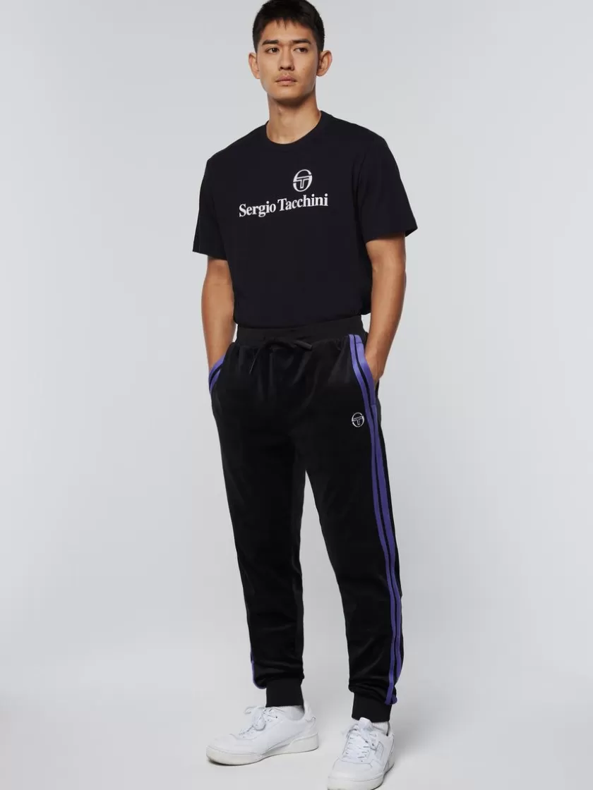 Clearance Damarindo Velour Track Pant-Black/ Liberty Velour