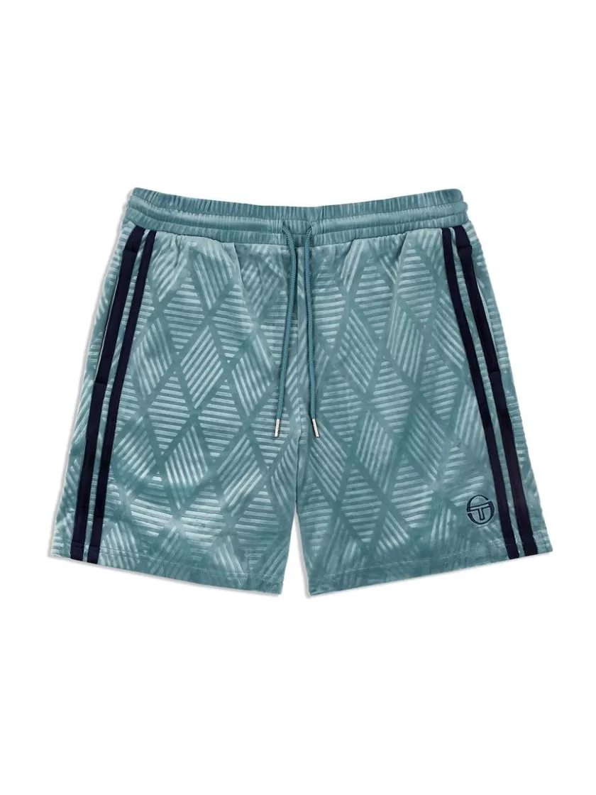 Hot Debossed Damarindo Velour Short- Larkspur Shorts And Swim