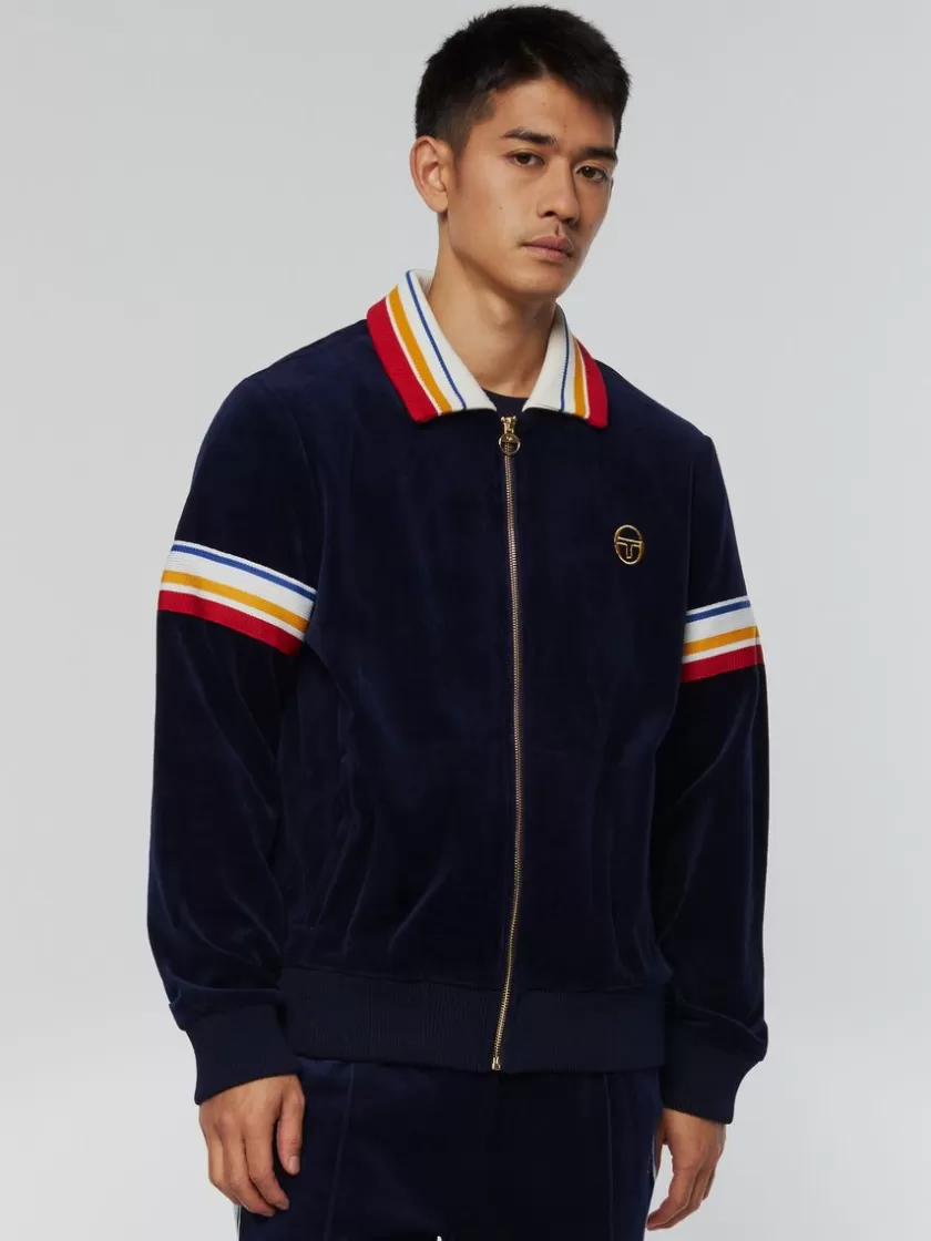 Store Goran Velour Track Jacket Archivio- Maritime Blue Velour