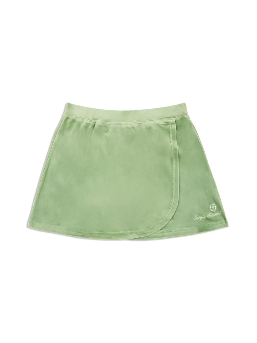 New Josie Tennis Skirt- Jade Green Velour