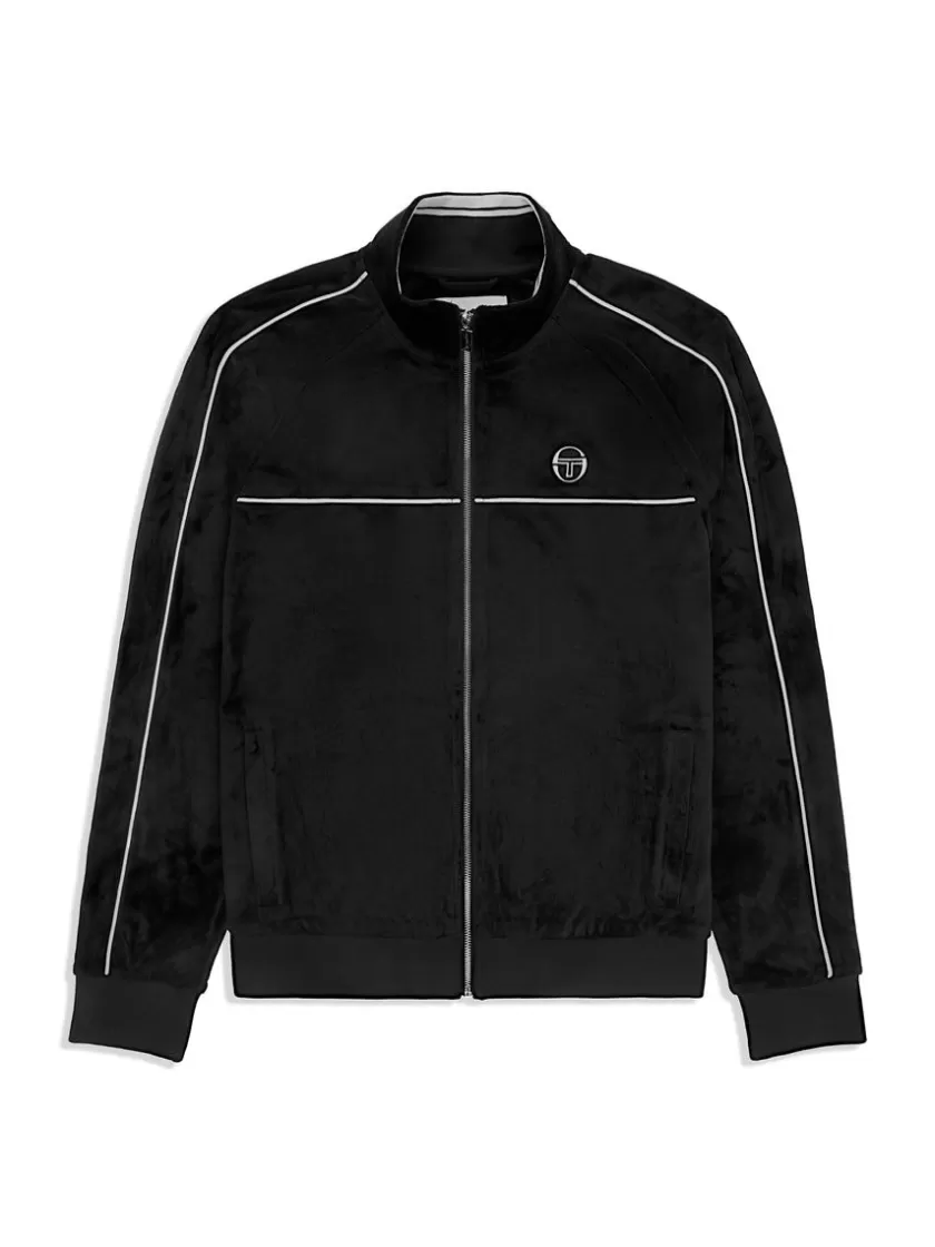 Outlet Lioni Velour Track Jacket- Black Beauty Jackets