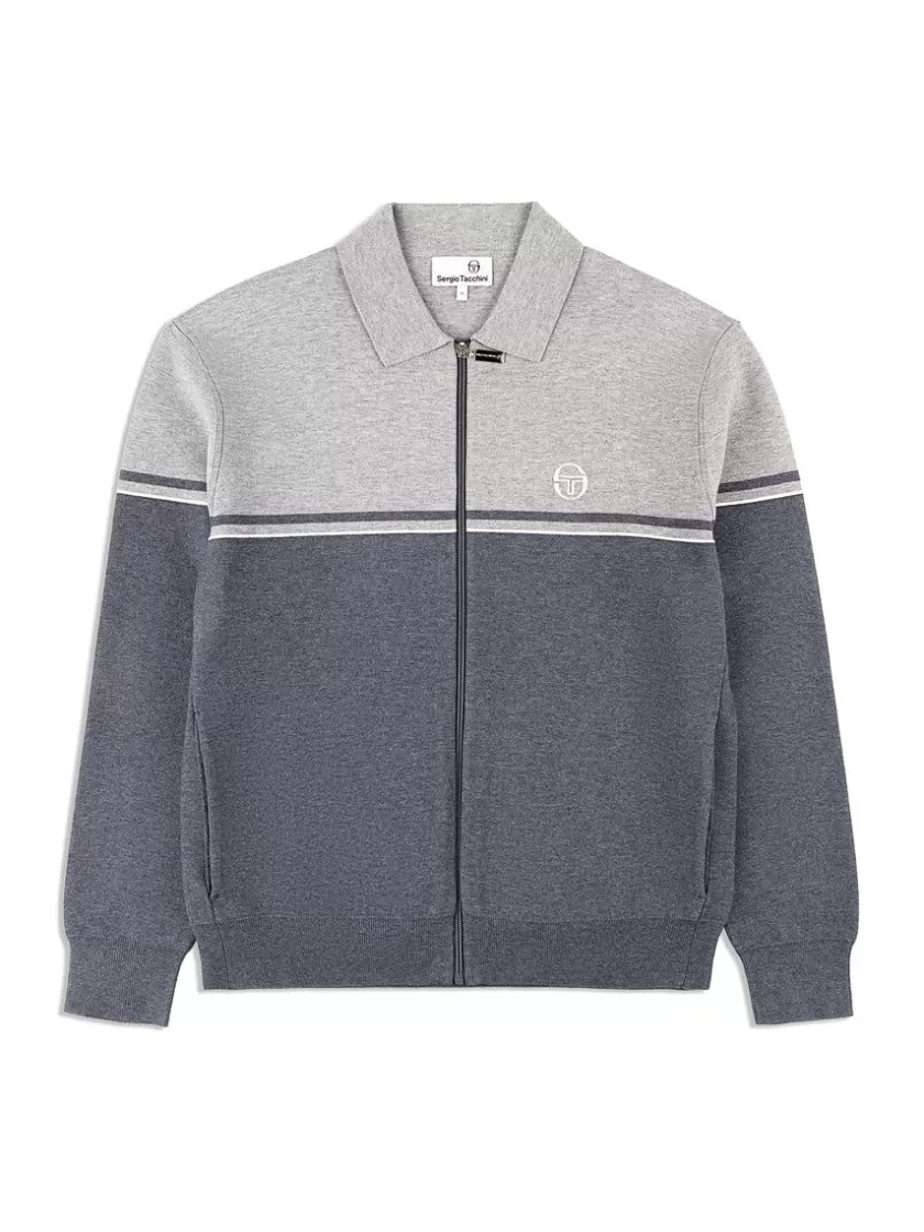 Clearance Nostra Track Jacket- Dark Grey/ Melange Knitwear