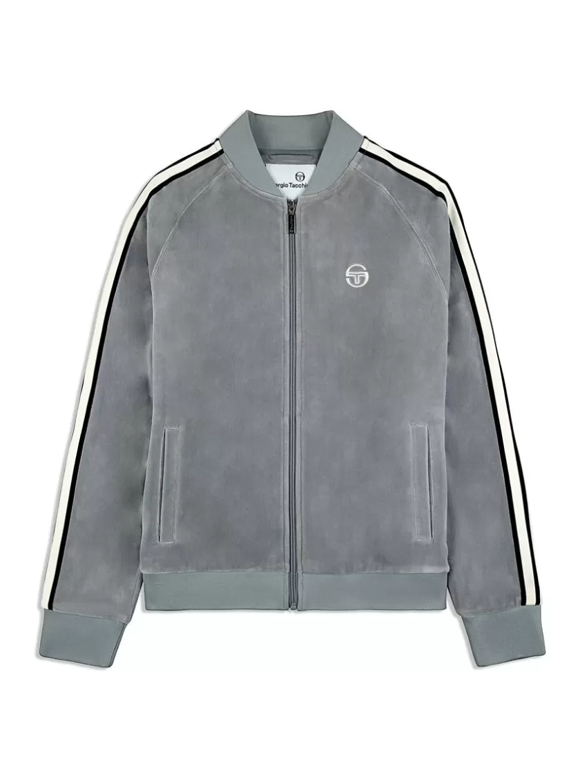 Best Sale Pereto Velour Track Jacket- Sleet Jackets