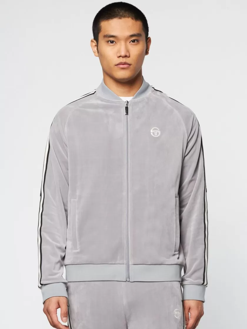 Online Pereto Velour Track Jacket- Sleet Velour