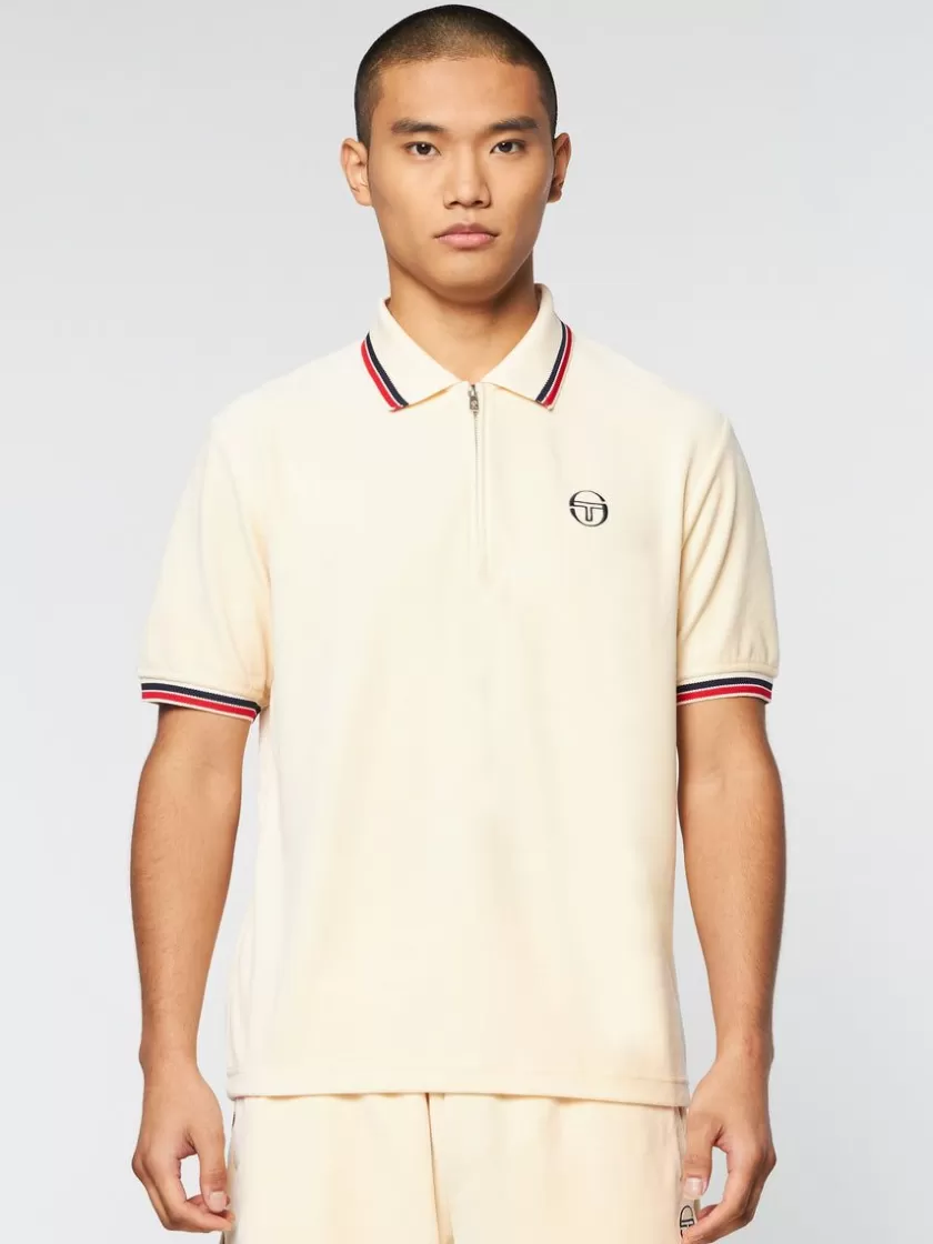 Best Sale Primo Velour Polo- Pearl Ivory Polos