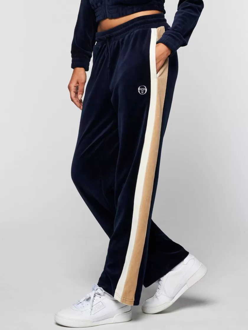 Discount Rosa Velour Track Pant- Maritime Blue Velour