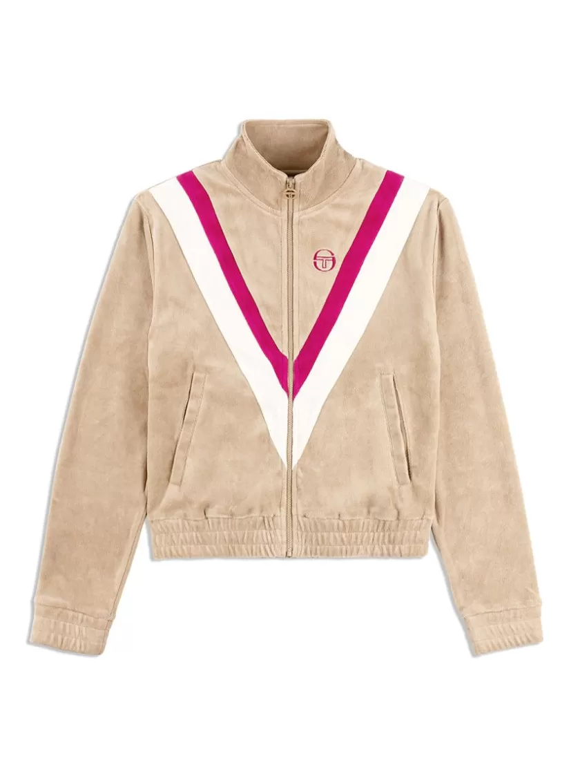 Hot Sara Velour Track Jacket- Humus Velour