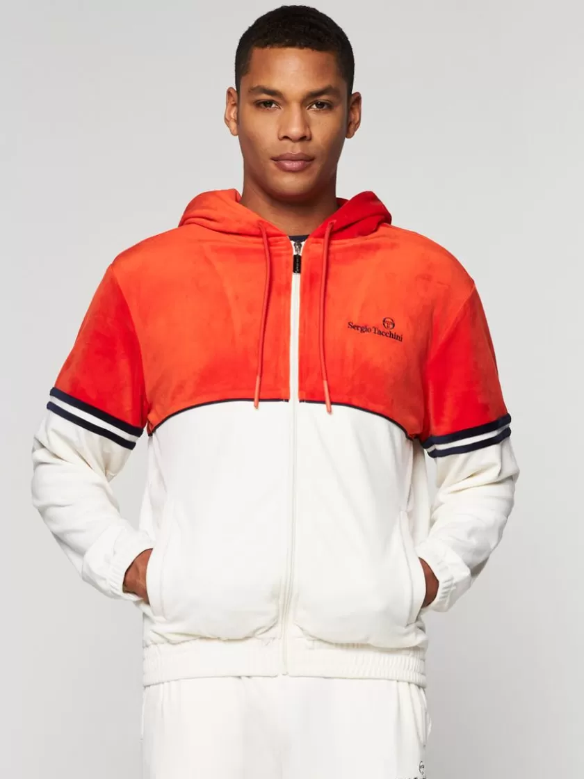 Cheap Scopeto Full-Zip Velour Hoodie- Poinciana/ Gardenia Sweatshirts And Hoodies