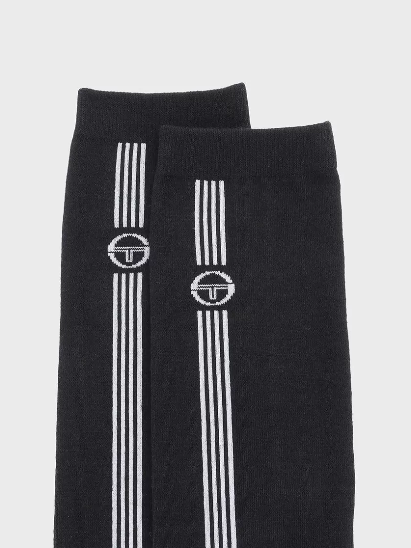 Clearance Striped Knee High Socks- Black For The Court