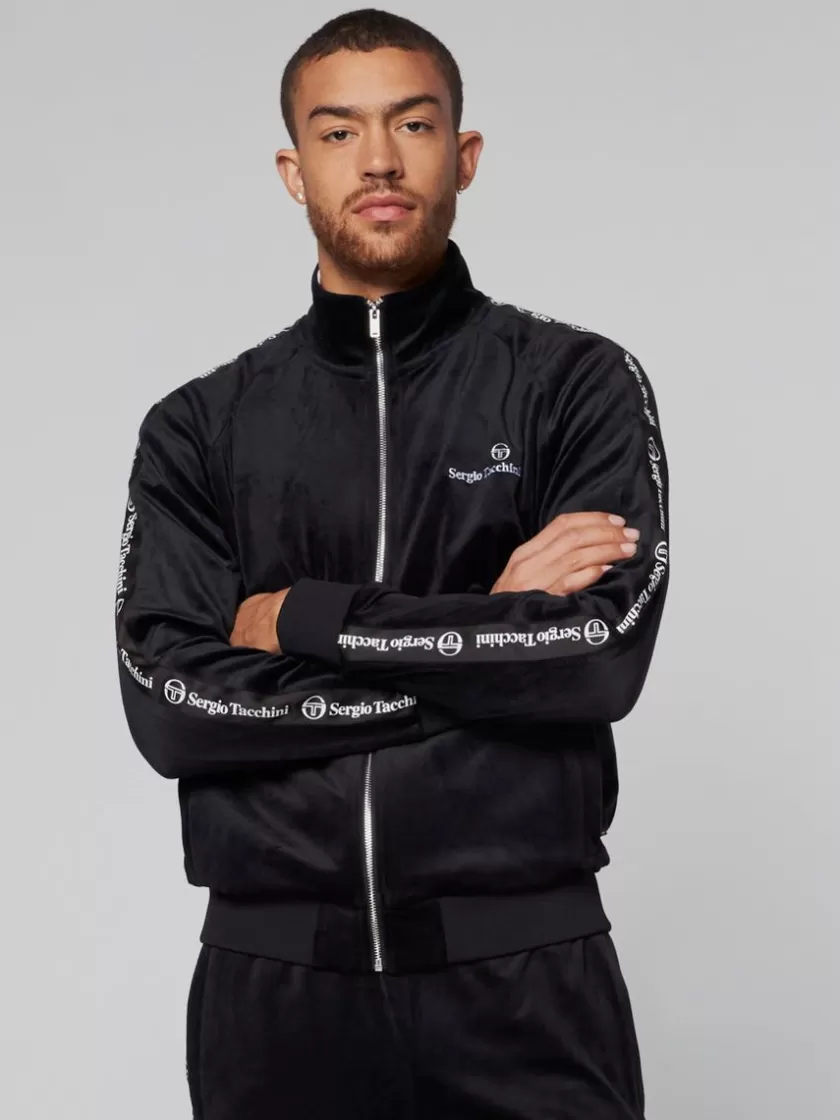 Fashion Tipo Velour Track Jacket- Black Velour