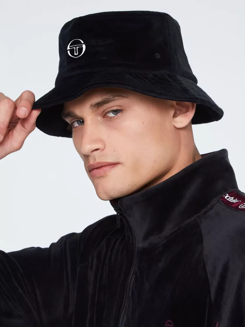 Cheap Velour Bucket Hat-Black Velour