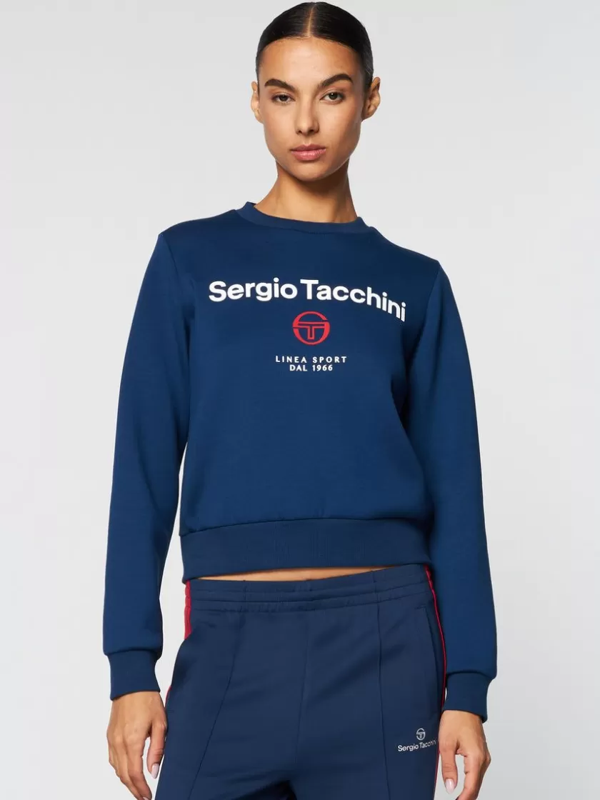 Best Women'S Linea Sport Crewneck- Maritime Blue For The Court