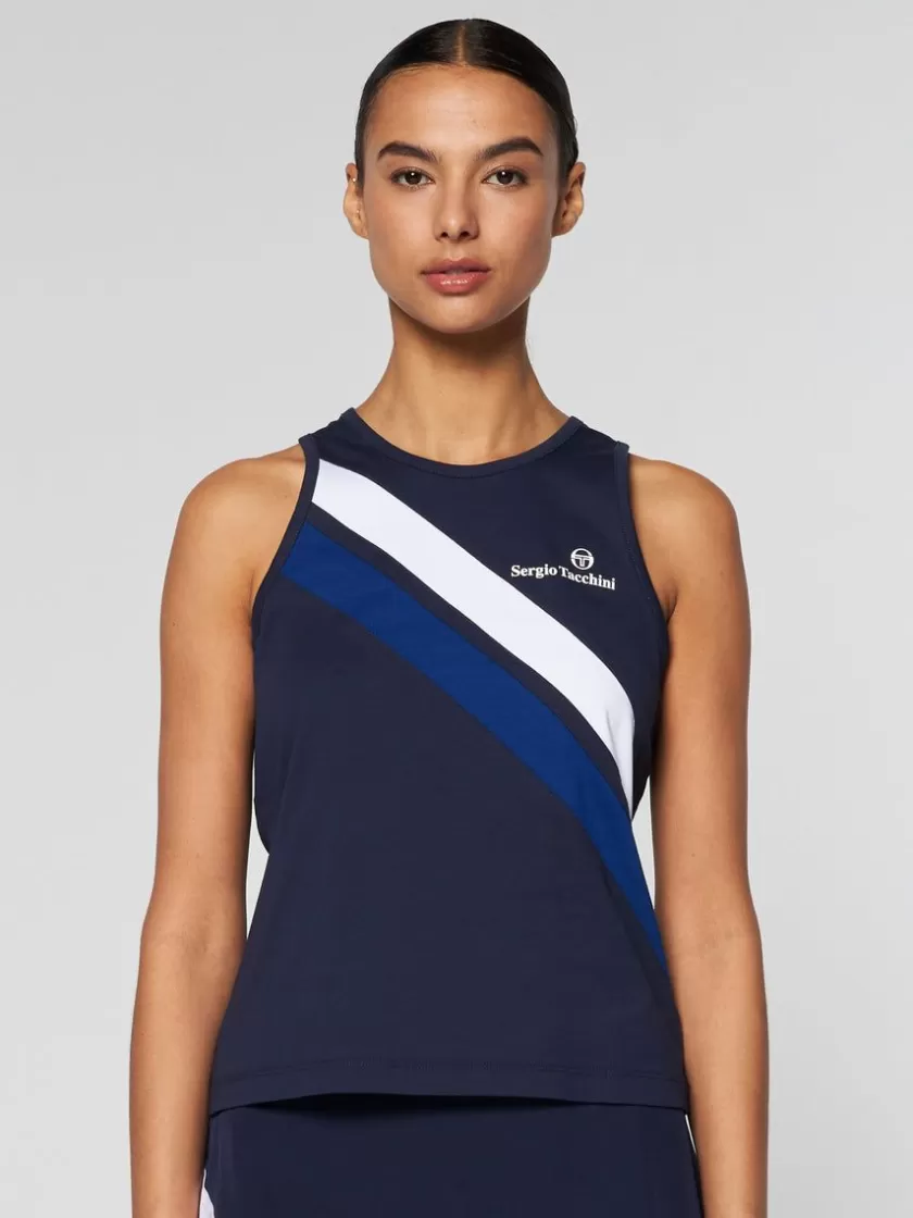 Best Sale Women'S Ortica Tennis Tank- Maritime Blue Tops And Sports Bras