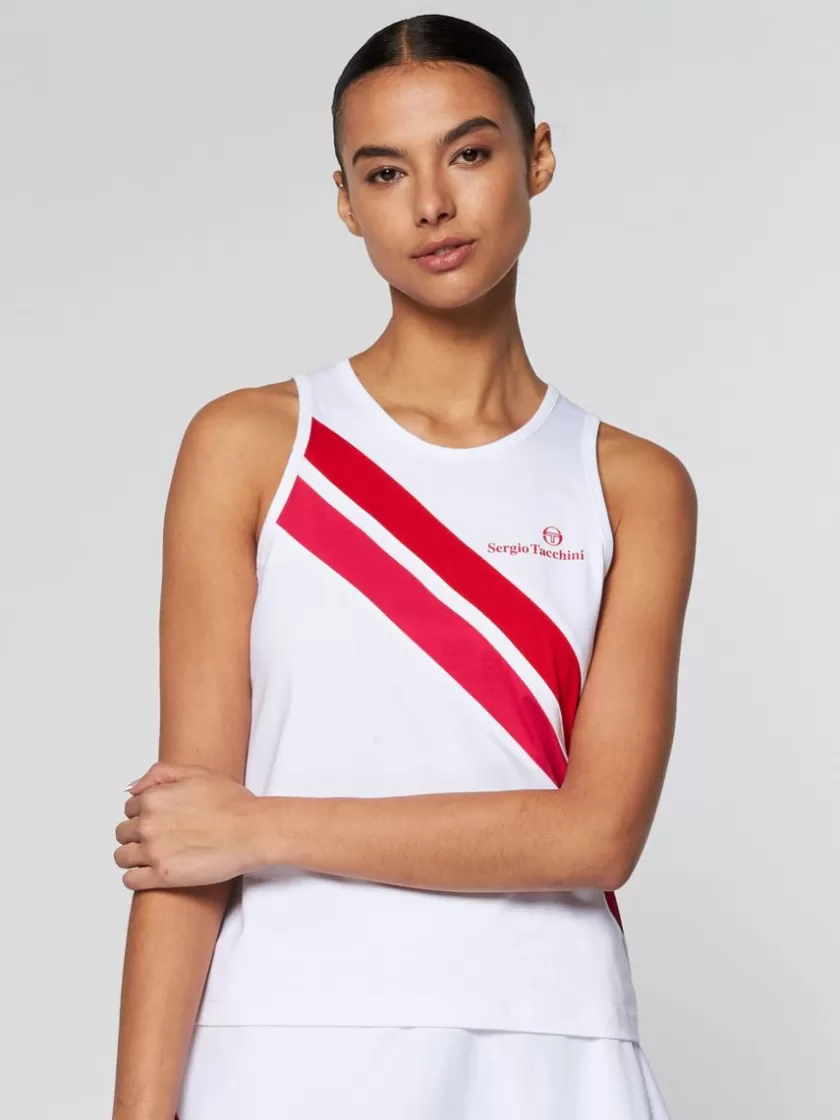 Shop Women'S Ortica Tennis Tank- White Tops And Sports Bras